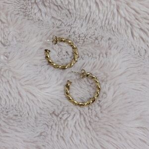 Twisted braided hoop earrings